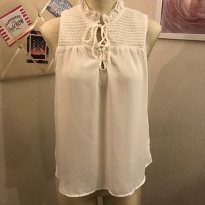 Cream chiffon, large, good condition.